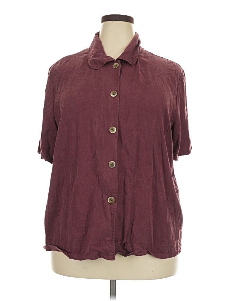 Pre-owned Sag Harbor Short Sleeve Polo Shirt In Burgundy