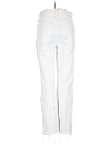 Madewell The Perfect Vintage Straight Jean in Tile White: Ripped-Knee Edition (view 2)