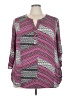 Gibson Latimer 100% Polyester Purple 3/4 Sleeve Blouse Size 2X - photo 1