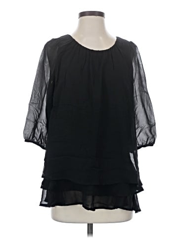 Two Of Us 3/4 Sleeve Silk Top (view 1)