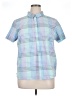 L.L.Bean 100% Cotton Houndstooth Blue Short Sleeve Button-Down Shirt Size XL - photo 1
