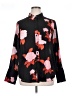 Who What Wear 100% Polyester Floral Black Long Sleeve Blouse Size XL - photo 1