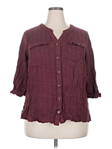 Naif 3/4 Sleeve Button-Down Shirt (view 1)