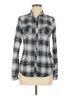 R N B 100% Polyester Plaid Gray Long Sleeve Blouse Size M - photo 1