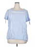 Talbots 100% Linen Blue Short Sleeve Blouse Size 2X - photo 1