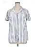 Columbia 100% Polyester Stripes Silver Short Sleeve Blouse Size XL - photo 1
