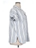 Columbia 100% Polyester Stripes Silver Short Sleeve Blouse Size XL - photo 4
