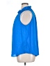 Ann Taylor 100% Polyester Blue Sleeveless Blouse Size XL - photo 5
