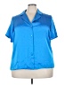 Halogen 100% Polyester Blue Short Sleeve Blouse Size 2X - photo 1