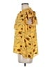 Rose + Olive 100% Polyester Yellow Short Sleeve Blouse Size M - photo 5