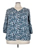 Collective Concepts 100% Polyester Teal 3/4 Sleeve Blouse Size 2X - photo 1