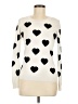 INC International Concepts Hearts Ivory Pullover Sweater Size M - photo 1