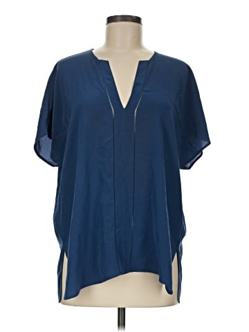Vince. Short Sleeve Silk Top (view 1)