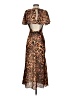 ASOS Design 100% Polyester Animal Print Brown Cocktail Dress Size 4 Petite - photo 2