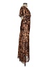 ASOS Design 100% Polyester Animal Print Brown Cocktail Dress Size 4 Petite - photo 4