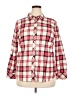 Unbranded 100% Cotton Plaid Red Long Sleeve Button-Down Shirt Size 2X (estimated) - photo 1