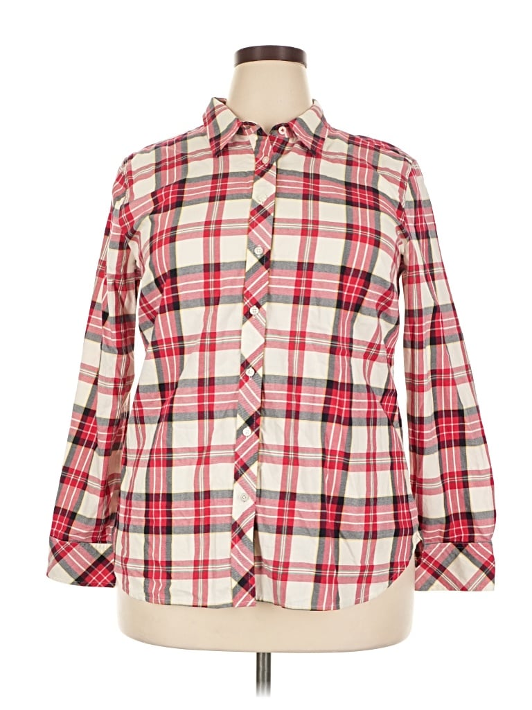 Pre-owned Unbranded Long Sleeve Button Down Shirt In Red