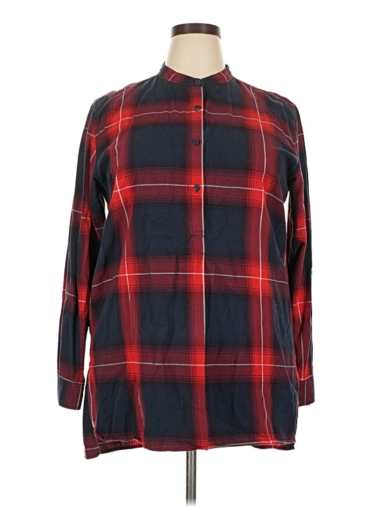 Pre-owned Unbranded Long Sleeve Button Down Shirt In Red