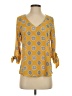 West Kei 100% Polyester Yellow 3/4 Sleeve Blouse Size XS - photo 1