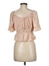 Pink Rose 100% Rayon Tan Short Sleeve Blouse Size M - photo 2