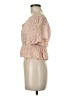Pink Rose 100% Rayon Tan Short Sleeve Blouse Size M - photo 5
