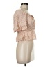 Pink Rose 100% Rayon Tan Short Sleeve Blouse Size M - photo 4