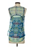 Ella Moss 100% Silk Floral Blue Sleeveless Silk Top Size XS - photo 2