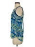 Ella Moss 100% Silk Floral Blue Sleeveless Silk Top Size XS - photo 5