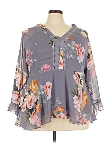 City Chic 3/4 Sleeve Blouse (view 1)