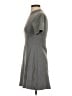 MNG Solid Gray Casual Dress Size S - photo 5