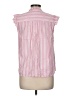 Ann Taylor LOFT Stripes Pink Sleeveless Button-Down Shirt Size M - photo 2