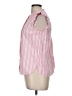Ann Taylor LOFT Stripes Pink Sleeveless Button-Down Shirt Size M - photo 5