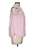 Ann Taylor LOFT Stripes Pink Sleeveless Button-Down Shirt Size M - photo 4