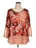 One World Orange 3/4 Sleeve Blouse Size 1X - photo 1