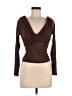 Line & Dot Brown Long Sleeve Top Size M - photo 1