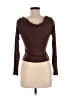 Line & Dot Brown Long Sleeve Top Size M - photo 2