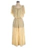 Elan 100% Rayon Stripes Yellow Tan Jumpsuit Size S - photo 1