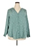 Torrid 100% Rayon Teal Long Sleeve Blouse Size 2X Plus (2) - photo 1