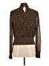Bailey 44 Animal Print Brown Long Sleeve Blouse Size M - photo 2