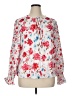 Unbranded 100% Polyester Floral White Long Sleeve Blouse Size 1X - photo 1