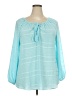 Avenue 100% Polyester Teal 3/4 Sleeve Blouse Size 18 Plus - photo 1