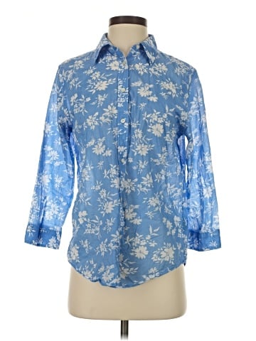 Lauren by Ralph Lauren 3/4 Sleeve Button-Down Shirt (view 1)