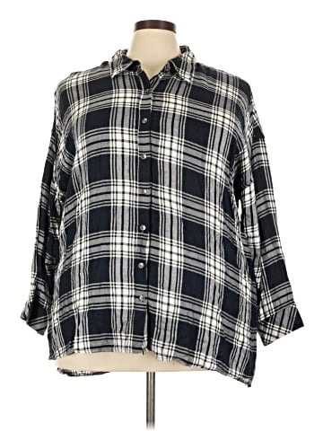 Workshop Republic Clothing 3/4 Sleeve Button-Down Shirt (view 1)