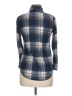 Polly & Esther 100% Polyester Plaid Blue Long Sleeve Blouse Size M - photo 2