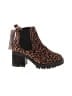 Seven7 Animal Print Brown Ankle Boots Size 6 - photo 1