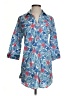 Mud Pie 100% Cotton Blue 3/4 Sleeve Button-Down Shirt Size S - photo 1