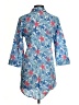 Mud Pie 100% Cotton Blue 3/4 Sleeve Button-Down Shirt Size S - photo 2
