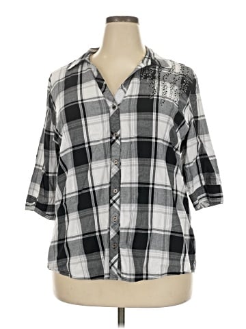 Maurices 3/4 Sleeve Button-Down Shirt (view 1)