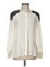 J.Crew Collection 100% Silk Ivory Long Sleeve Silk Top Size 10 - photo 1
