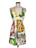 Sky 100% Silk Tropical White Cocktail Dress Size M - photo 1